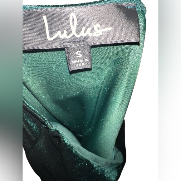 Lulu’s Green Velvet One-Shoulder Mini Dress – Small - Picture 4 of 6